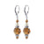 Brown Austrian Crystal and Pearl 925 Sterling Silver Leverback Dangle Earrings - Gem Avenue