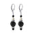 Black Austrian Crystal and Pearl 925 Sterling Silver Leverback Dangle Earrings - Gem Avenue