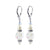Clear AB Austrian Crystal and Pearl 925 Sterling Silver Leverback Dangle Earrings - Gem Avenue