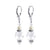 Clear Austrian Crystal and Pearl 925 Sterling Silver Leverback Dangle Earrings - Gem Avenue