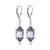 Lavender Austrian Crystal Bali Cap 925 Sterling Silver Leverback Drop Earrings - Gem Avenue