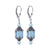 Blue Austrian Crystal Bali Cap 925 Sterling Silver Leverback Drop Earrings - Gem Avenue