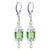 Light Green Cube Austrian Crystal 925 Sterling Silver Leverback Drop Earrings - Gem Avenue