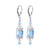 Sky Blue Cube Austrian Crystal 925 Sterling Silver Leverback Drop Earrings - Gem Avenue