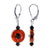 Black and Red Austrian Crystal 925 Sterling Silver Leverback Earrings for Women - Gem Avenue
