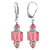 Light Red Multifaceted Austrian Crystal 925 Sterling Silver Drop Earrings - Gem Avenue