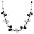 925 Sterling Silver Black and Clear Austrian Crystals Necklace