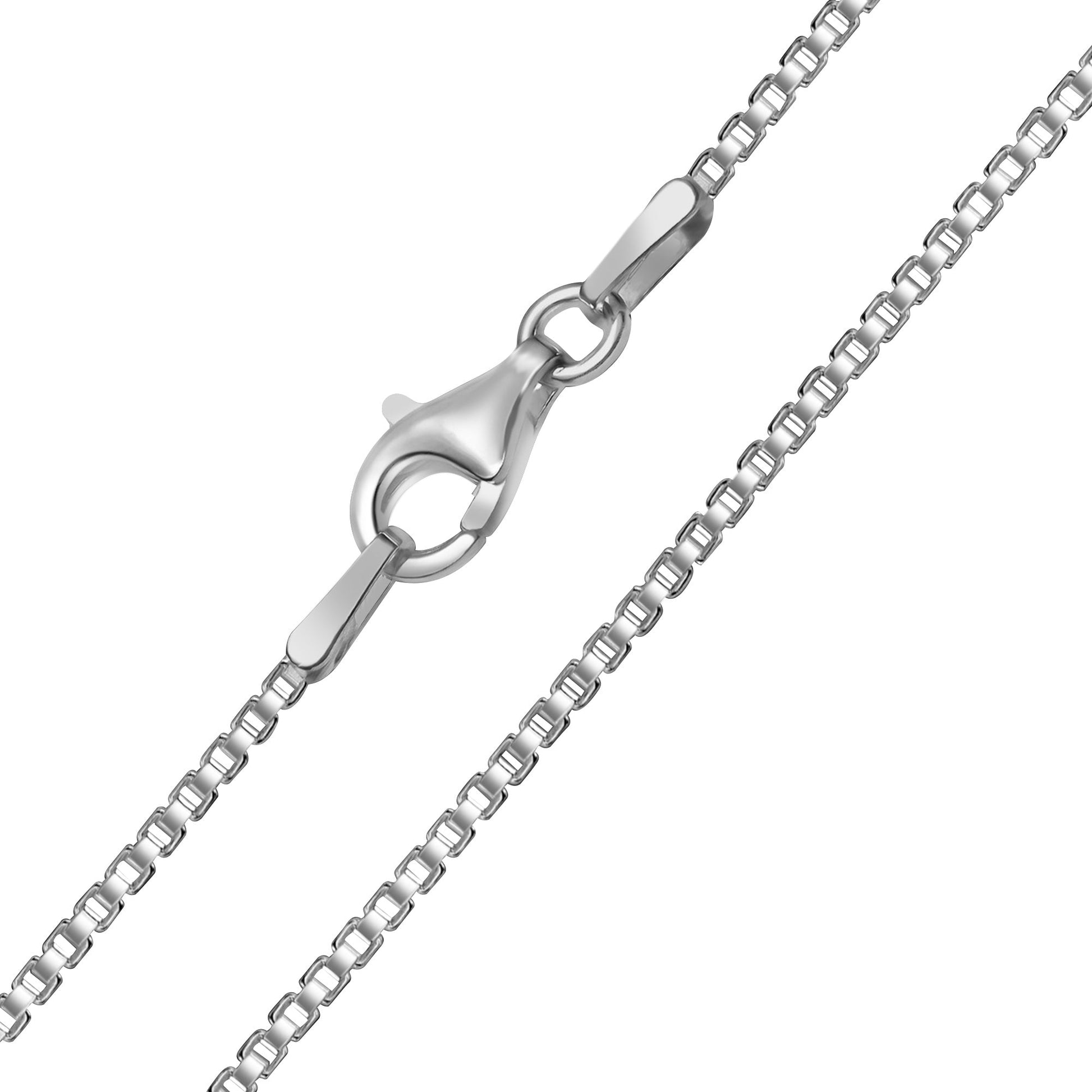 Italian 925 Sterling Silver Box Link Chain Necklace - Gem Avenue