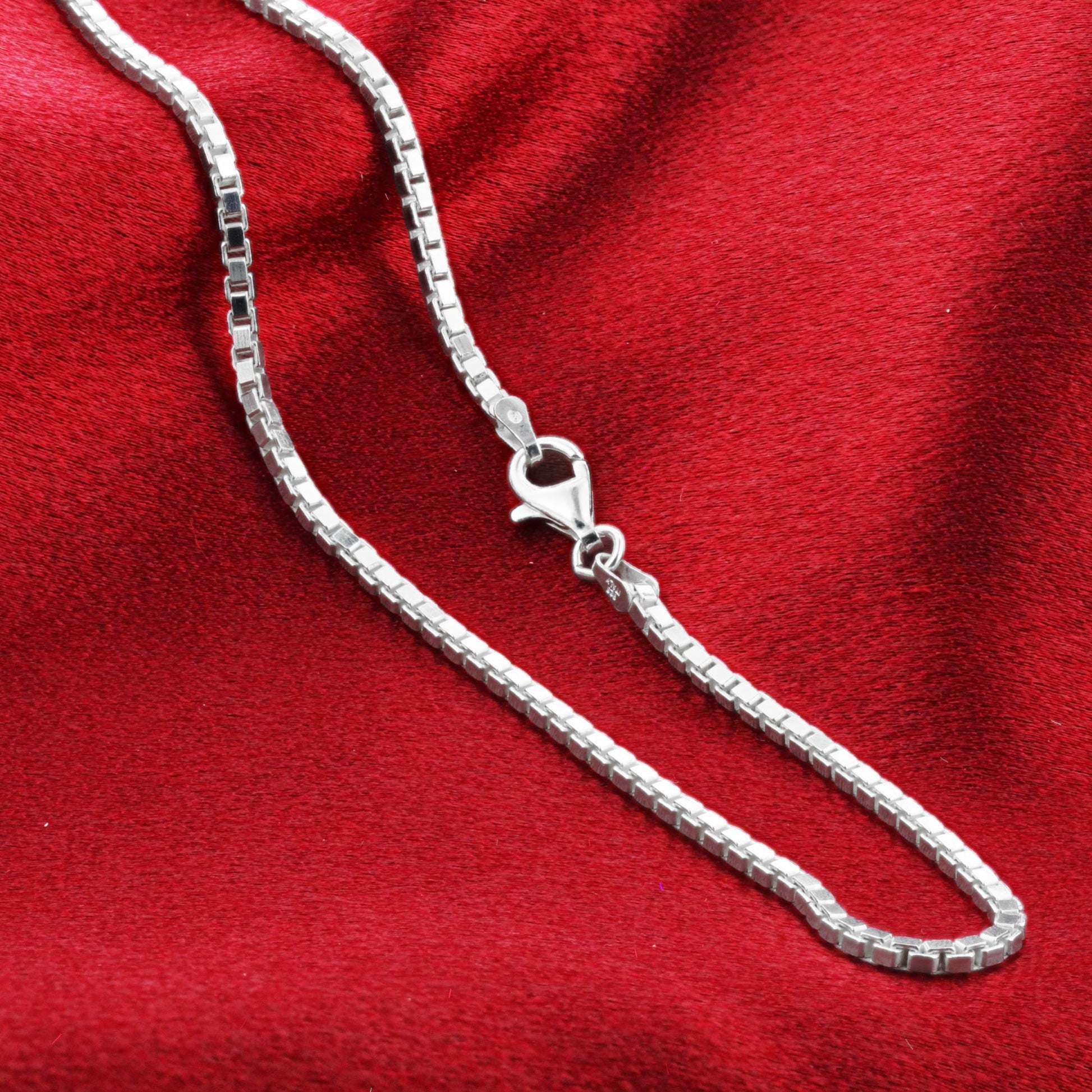 Italian 925 Sterling Silver Box Link Chain Necklace - Gem Avenue
