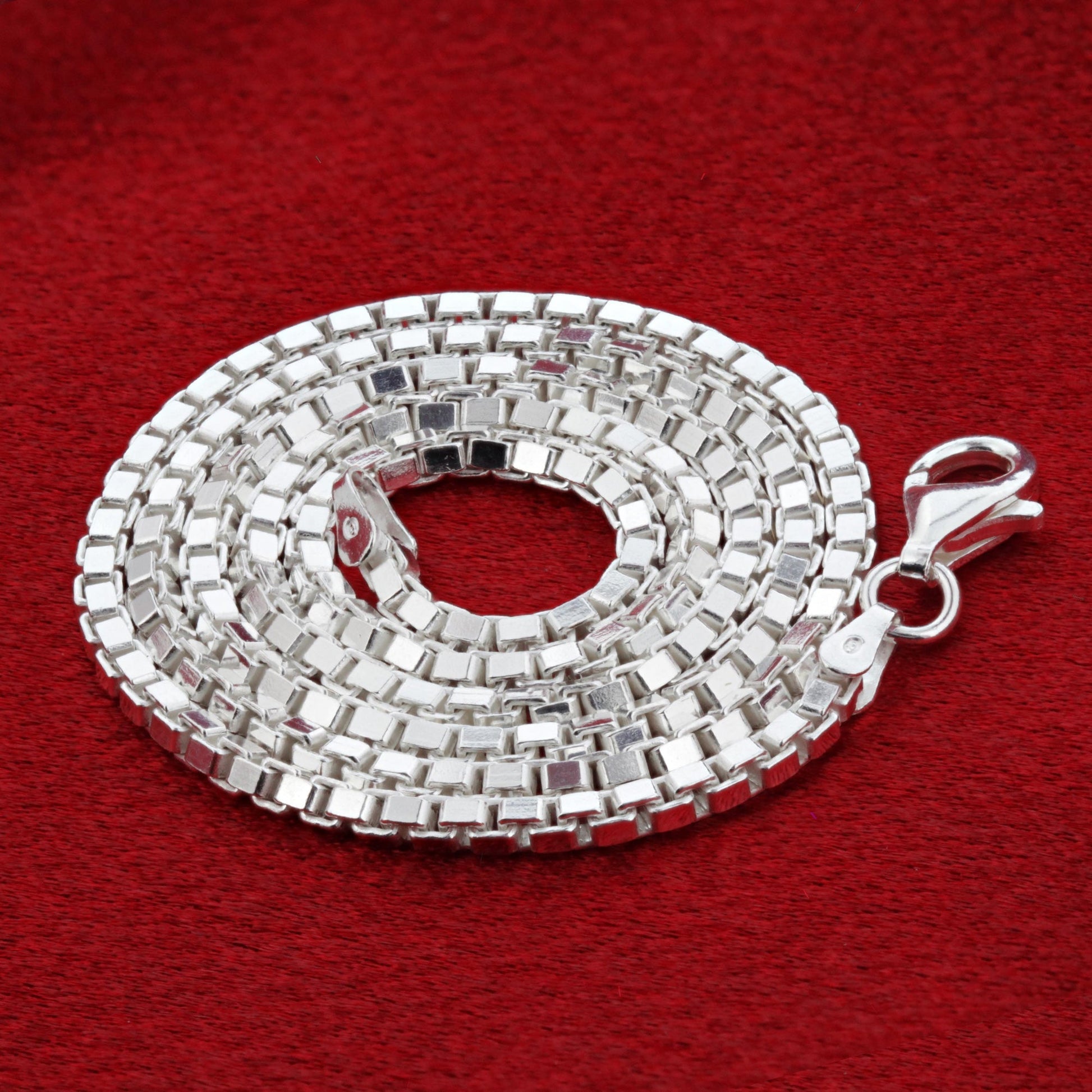 Italian 925 Sterling Silver Box Link Chain Necklace - Gem Avenue