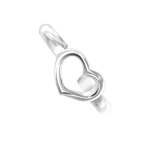 925 Sterling Silver Open Heart Toe Ring - Gem Avenue