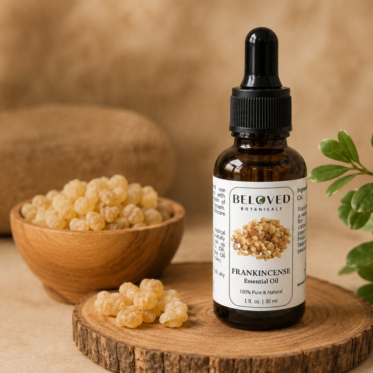 Beloved Botanicals Frankincense Essential Oil 30ml (1 Fl Oz) 100% Pure & Natural Boswellia Serrata Oil for Aromatherapy, Diffuser, Massage, Relaxation, Skin Care & Home Fragrance