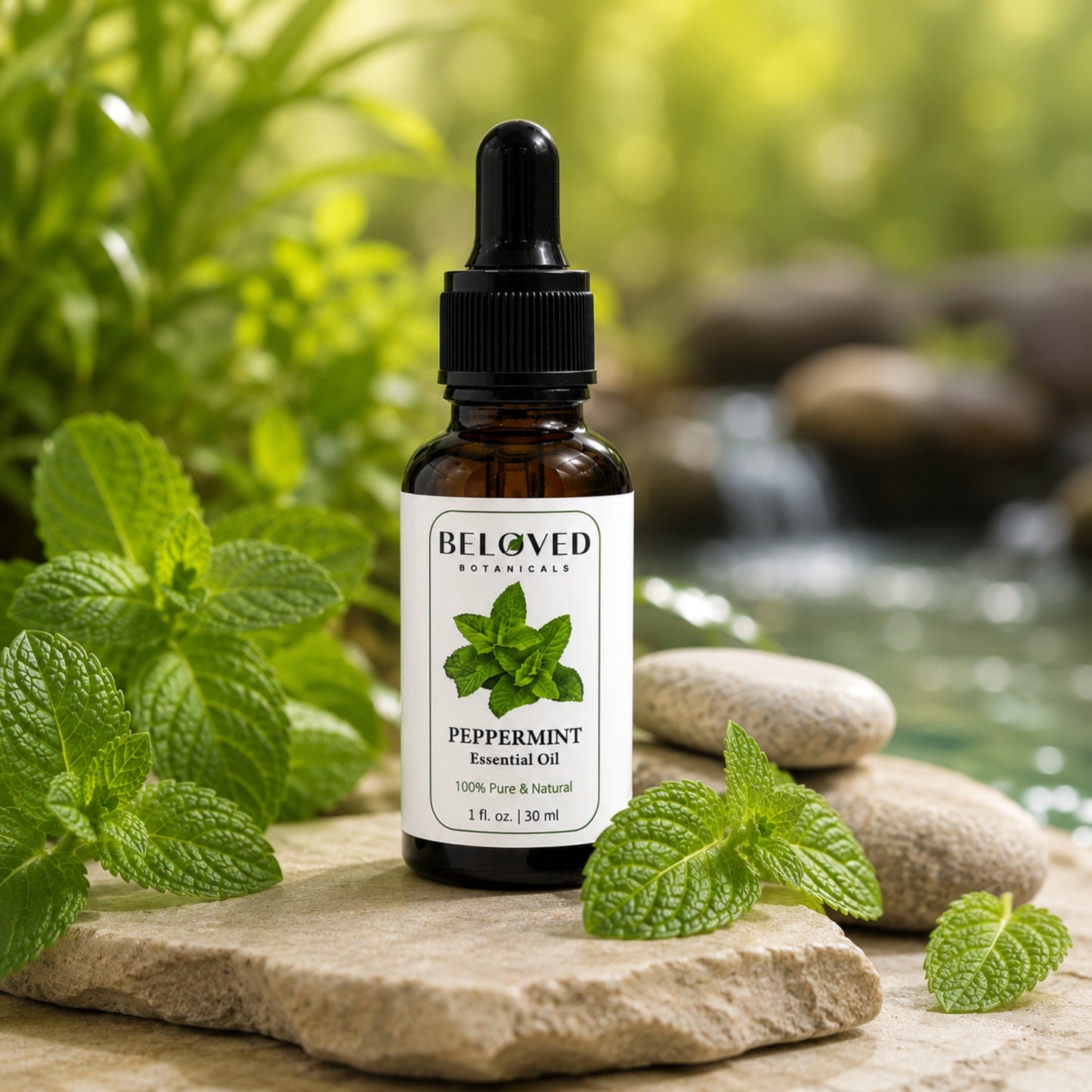 Beloved Botanicals Peppermint Essential Oil 30ml (1 Fl Oz) 100% Pure & Natural Mentha Piperita Oil for Aromatherapy, Diffuser, Massage, Home Fragrance & DIY Blends