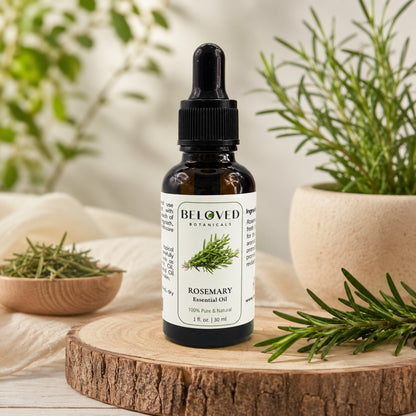 Beloved Botanicals Rosemary Essential Oil 30ml (1 Fl Oz) 100% Pure & Natural Rosmarinus Officinalis Oil for Aromatherapy, Diffuser, Massage, Home Fragrance & DIY Blends