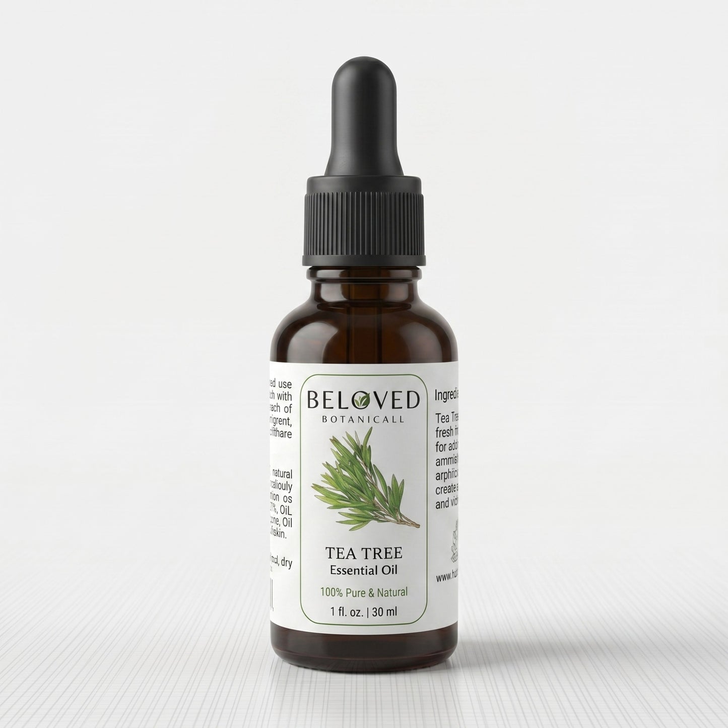 Beloved Botanicals Tea Tree Essential Oil 30ml (1 Fl Oz) 100% Pure & Natural Melaleuca alternifolia Oil for Aromatherapy, Diffusers, Skincare, Hair Care, DIY Soap & Candle Making