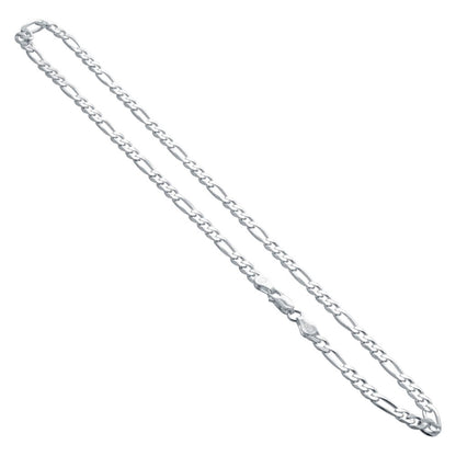 Italian 925 Sterling Silver Figaro Link Chain Necklace - Gem Avenue