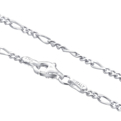 Italian 925 Sterling Silver Figaro Link Chain Necklace - Gem Avenue