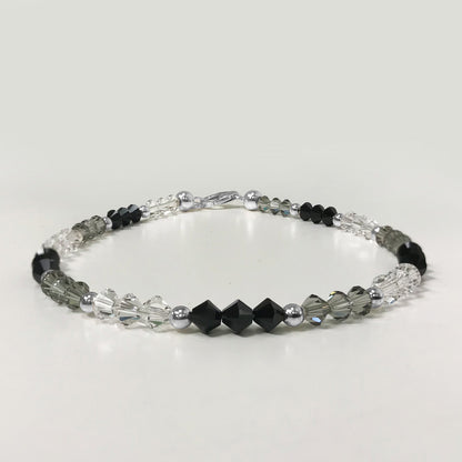 .925 Silver 10 inch Ankle Bracelet with Multicolored Austrian Crystal