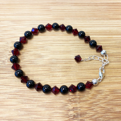 Gemstone Beads & Austrian Crystals Bracelet - Gem Avenue