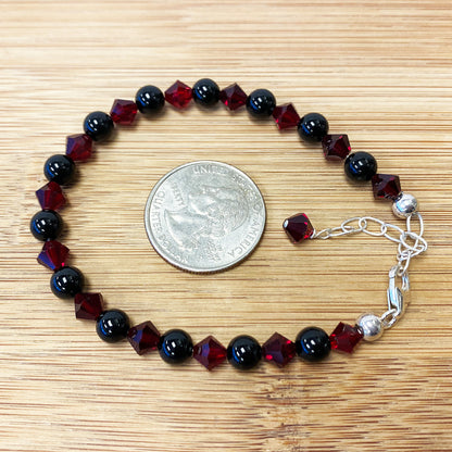 Gemstone Beads & Austrian Crystals Bracelet - Gem Avenue