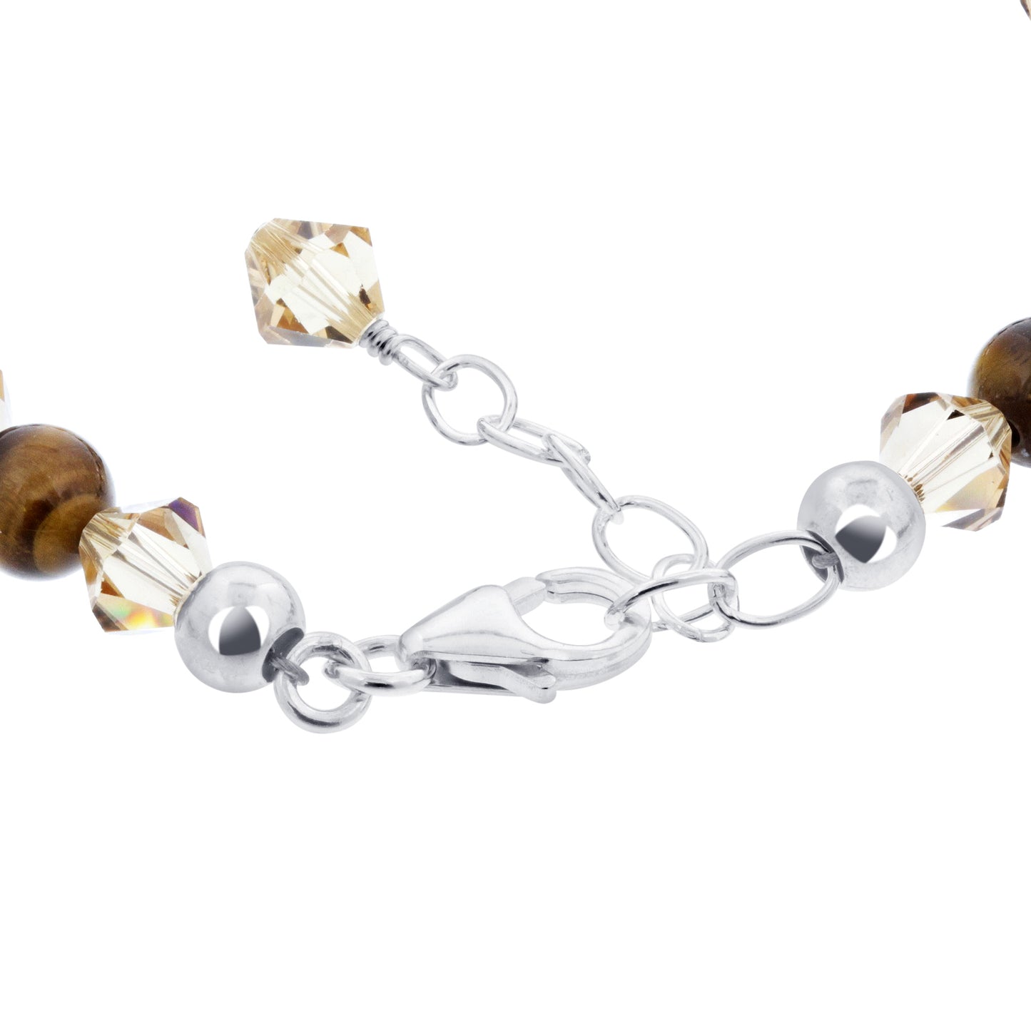 Gemstone Beads & Austrian Crystals Bracelet - Gem Avenue