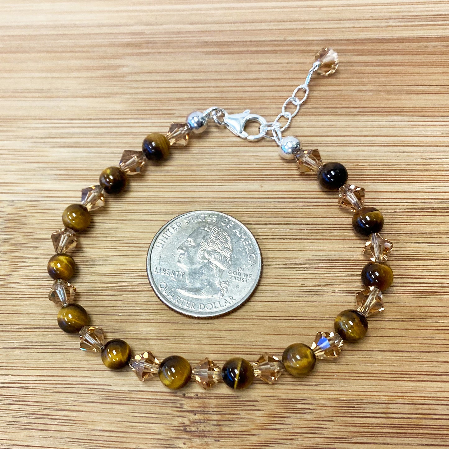 Gemstone Beads & Austrian Crystals Bracelet - Gem Avenue