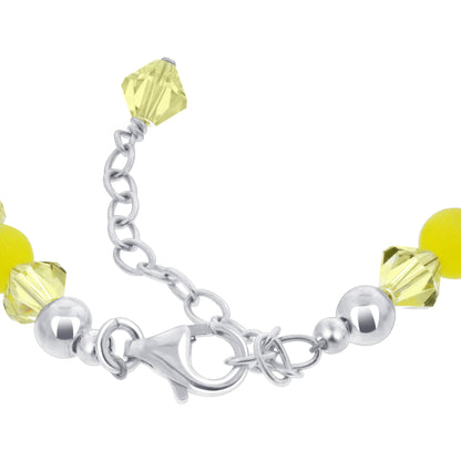 Gemstone Beads & Austrian Crystals Bracelet - Gem Avenue