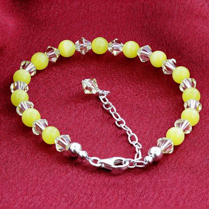 Gemstone Beads & Austrian Crystals Bracelet - Gem Avenue