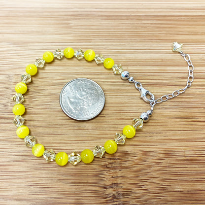 Gemstone Beads & Austrian Crystals Bracelet - Gem Avenue