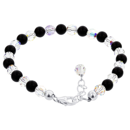 Gemstone Beads & Austrian Crystals Bracelet - Gem Avenue