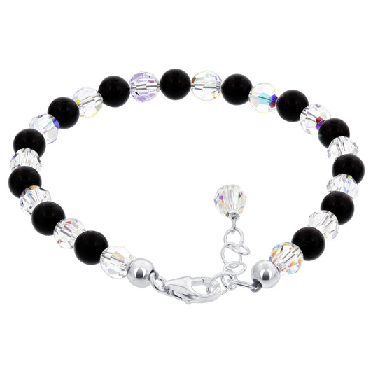 Gemstone Beads & Austrian Crystals Bracelet - Gem Avenue
