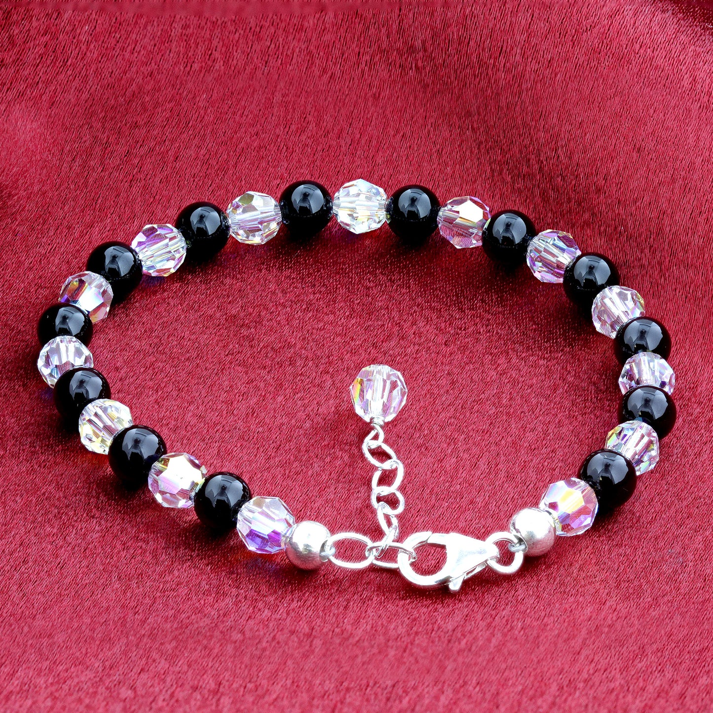 Gemstone Beads & Austrian Crystals Bracelet - Gem Avenue