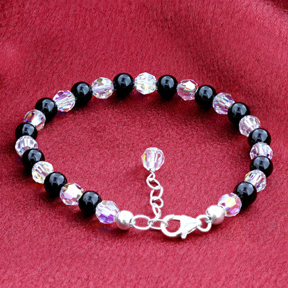 Gemstone Beads & Austrian Crystals Bracelet - Gem Avenue