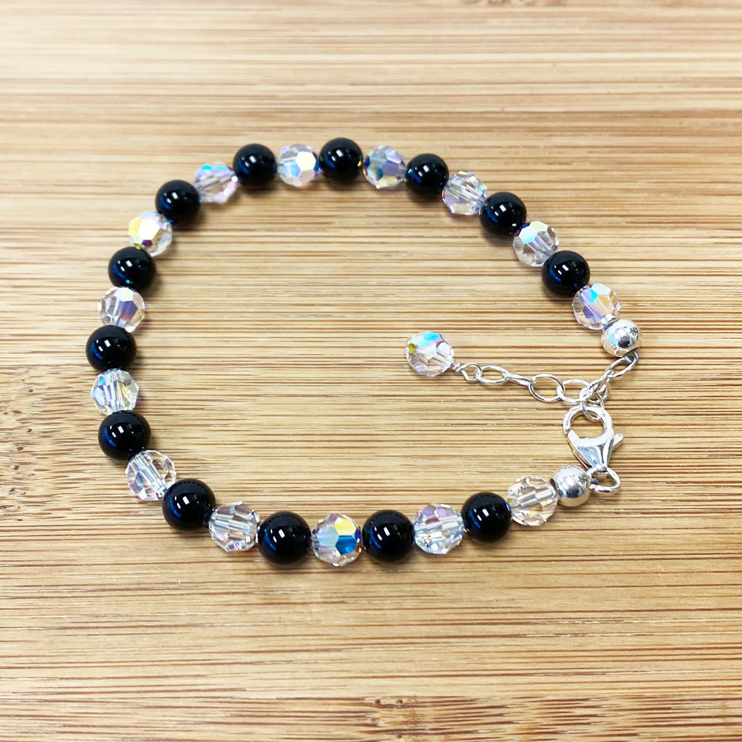 Gemstone Beads & Austrian Crystals Bracelet - Gem Avenue