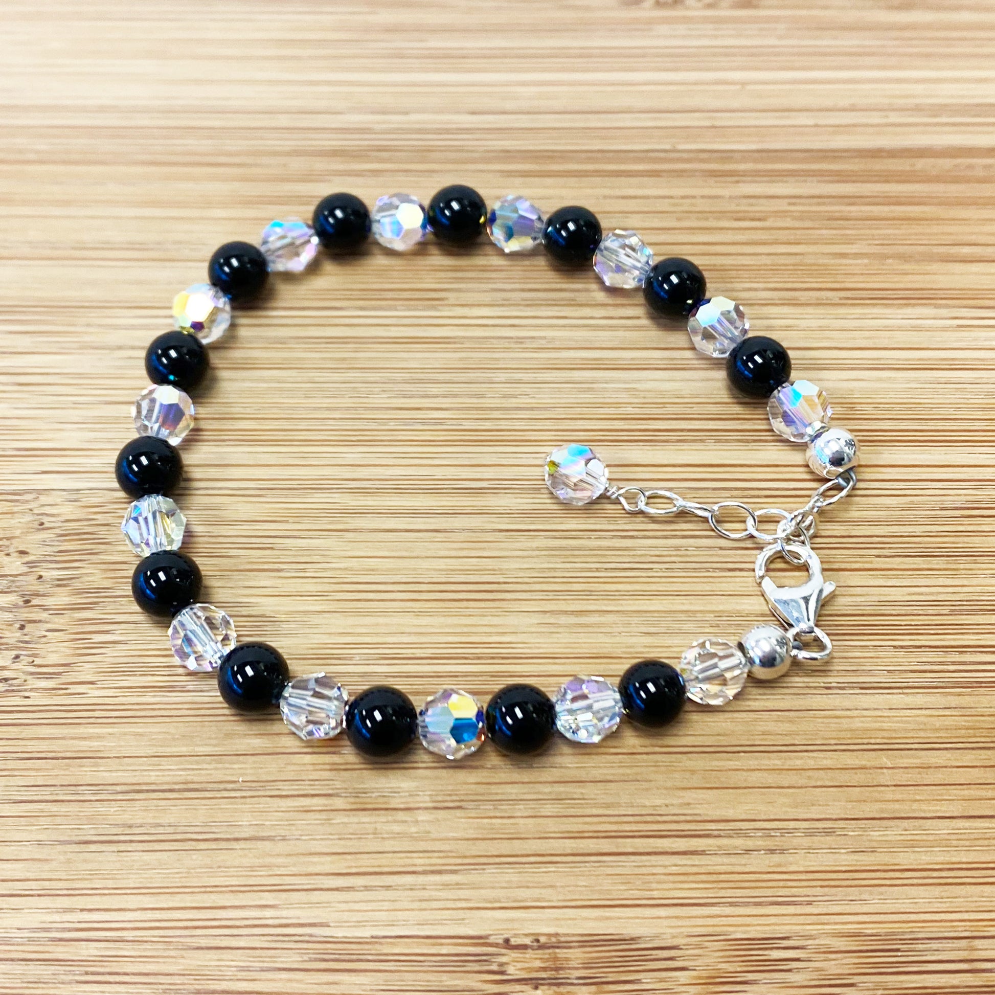 Gemstone Beads & Austrian Crystals Bracelet - Gem Avenue