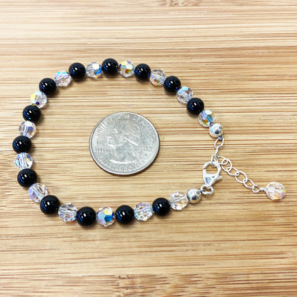 Gemstone Beads & Austrian Crystals Bracelet - Gem Avenue