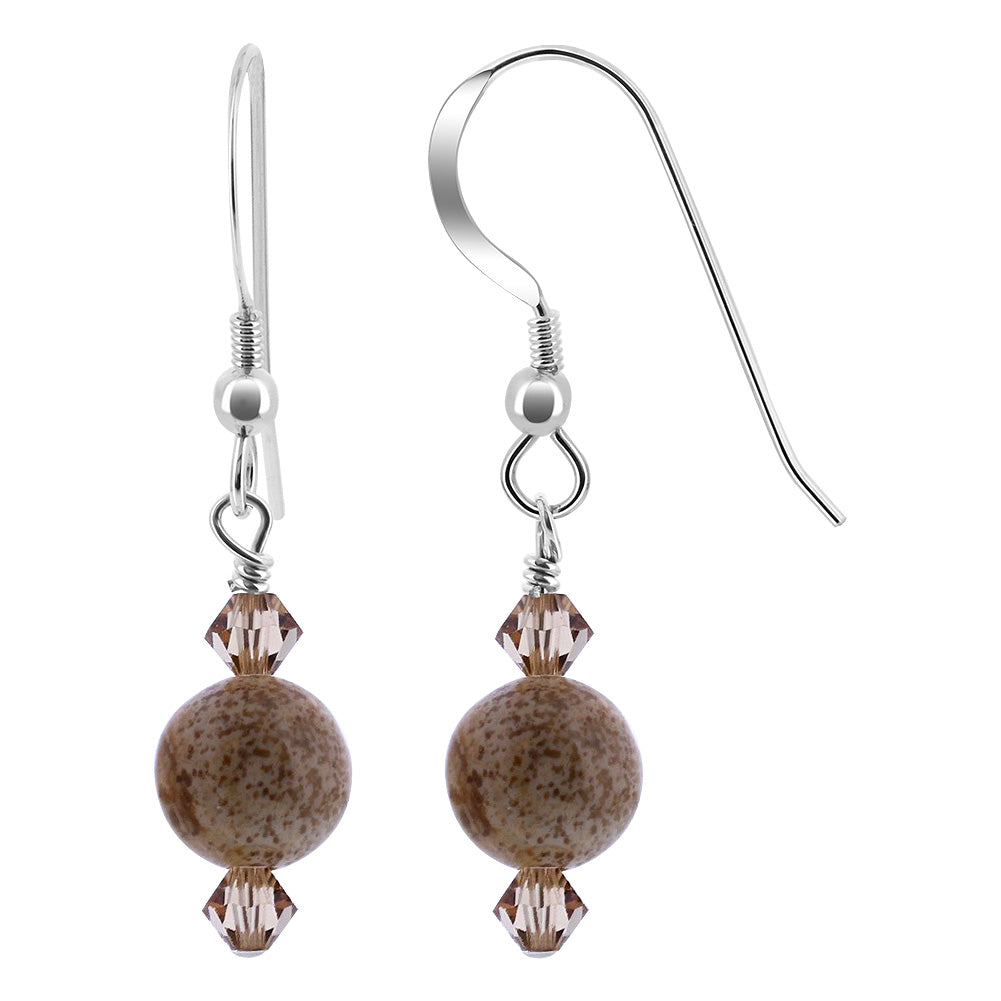 .925 Sterling Silver Drop Earrings with Austrian Crystals