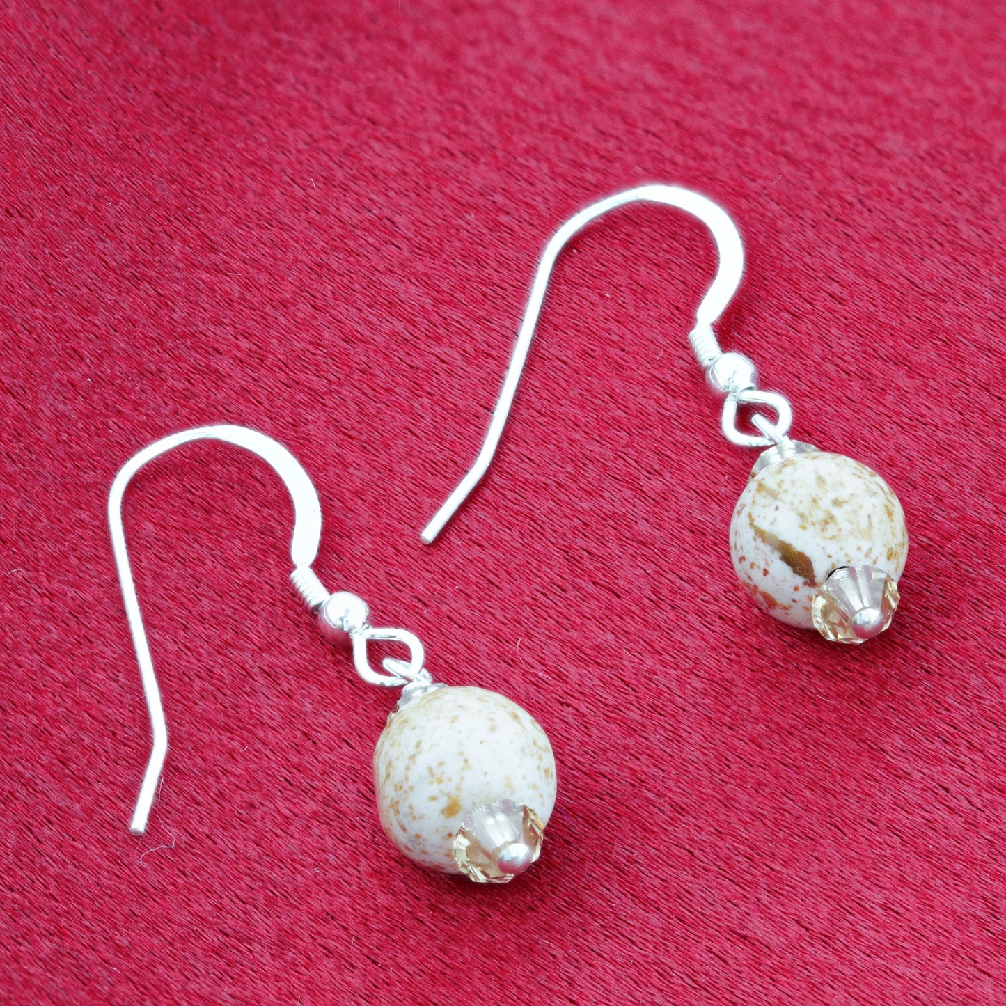 .925 Sterling Silver Drop Earrings with Austrian Crystals