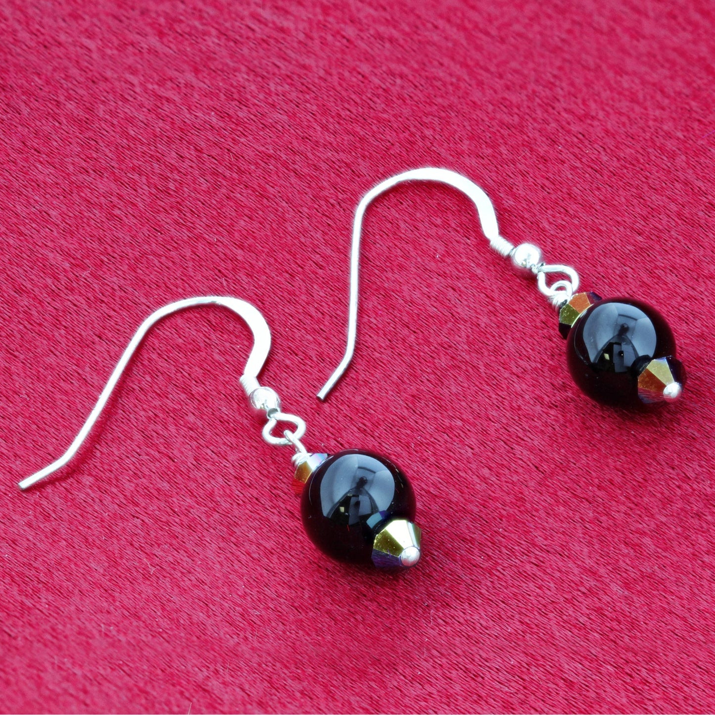 .925 Sterling Silver Drop Earrings with Austrian Crystals