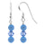 Blue Cats Eye Beads with Austrian Crystals 925 Sterling Silver Drop Earrings - Gem Avenue