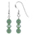 Green Cats Eye Beads with Austrian Crystals 925 Sterling Silver Drop Earrings - Gem Avenue