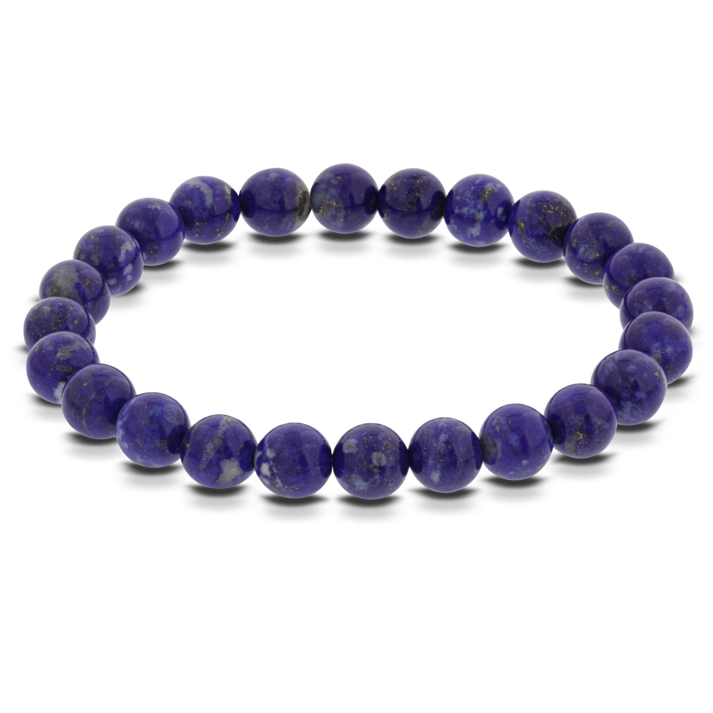 8mm Lapis Gemstone Round Bead Handmade Stretch Bracelet - Gem Avenue