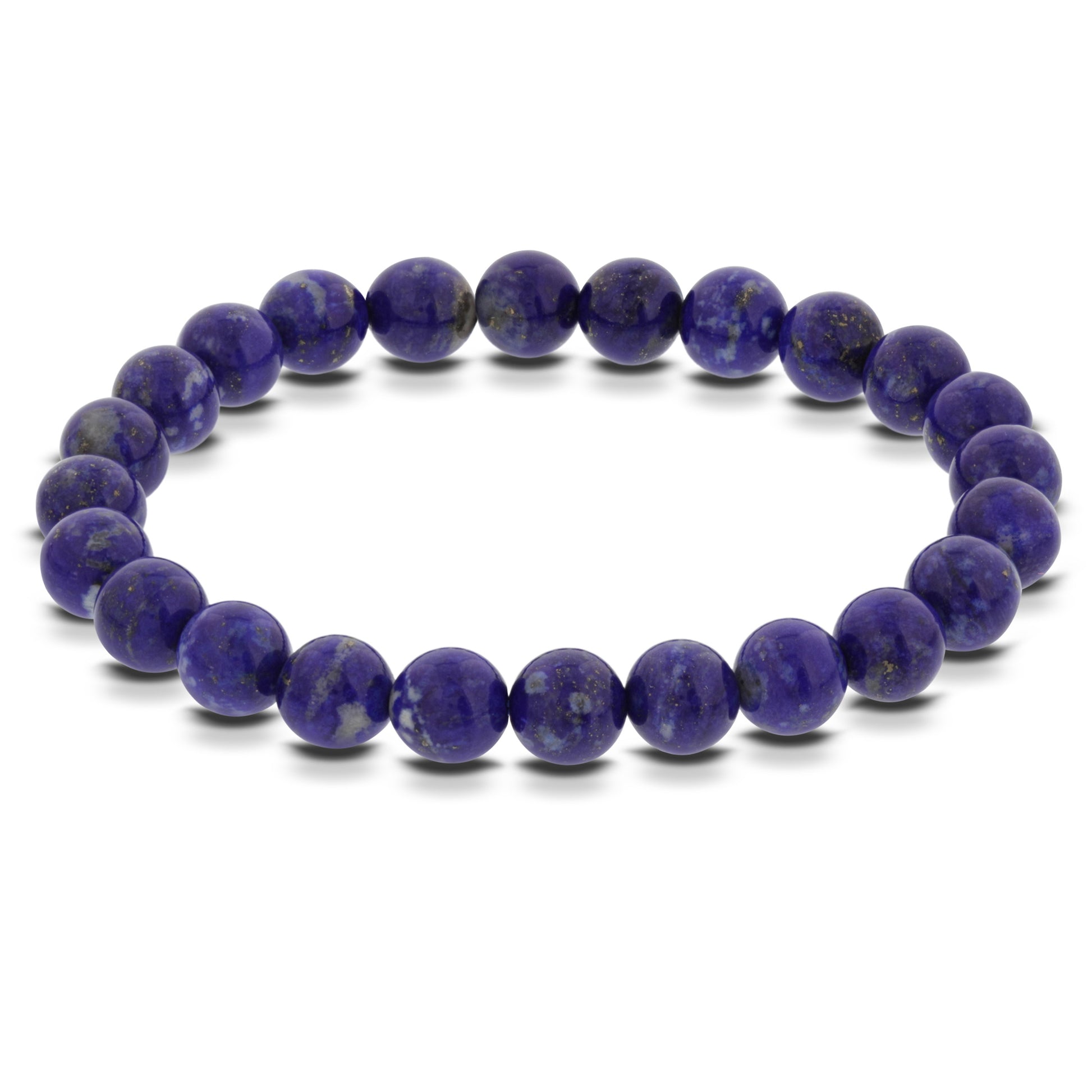 8mm Lapis Gemstone Round Bead Handmade Stretch Bracelet - Gem Avenue
