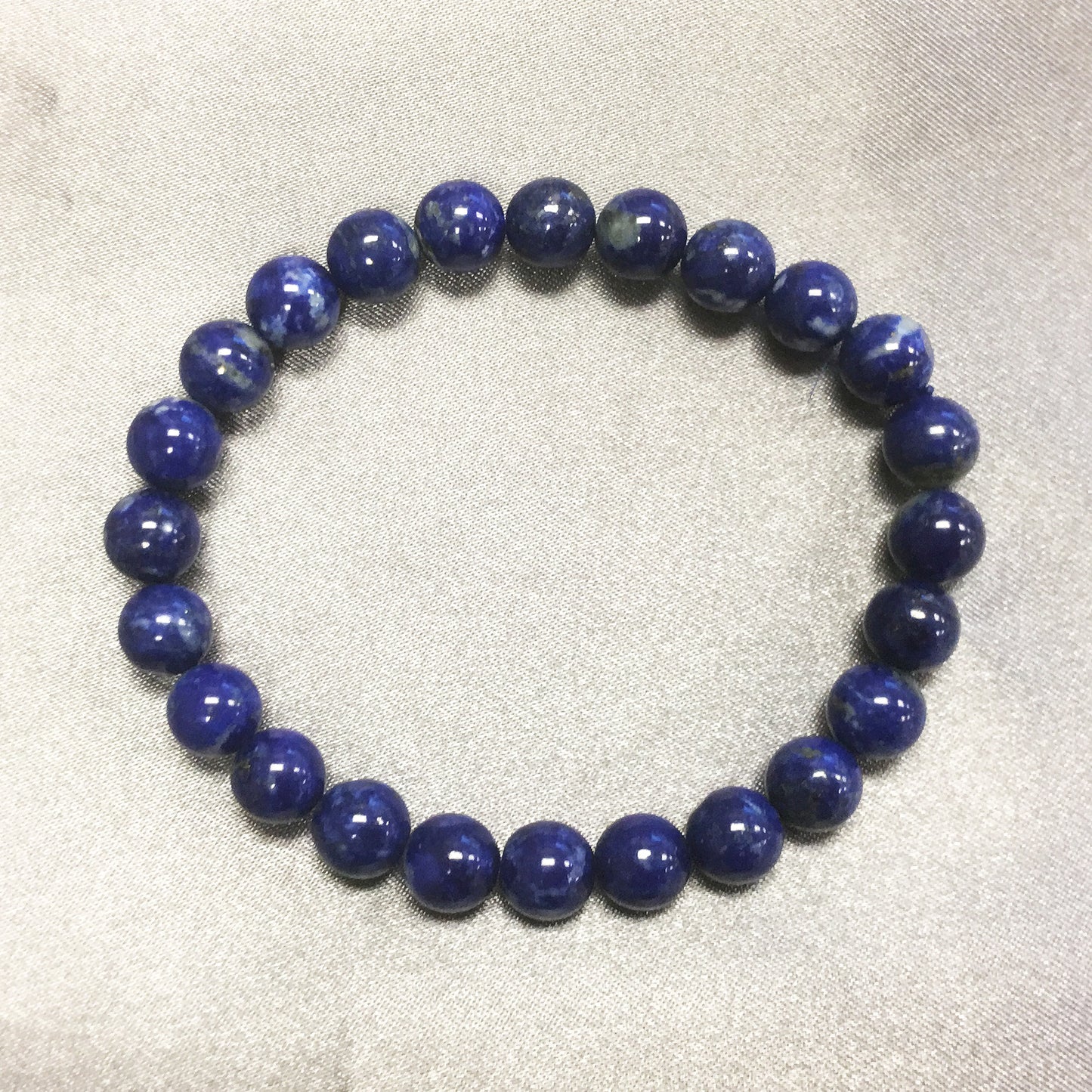 Lapis Lazuli Gemstone Bead Handmade Stretch Bracelet - Gem Avenue