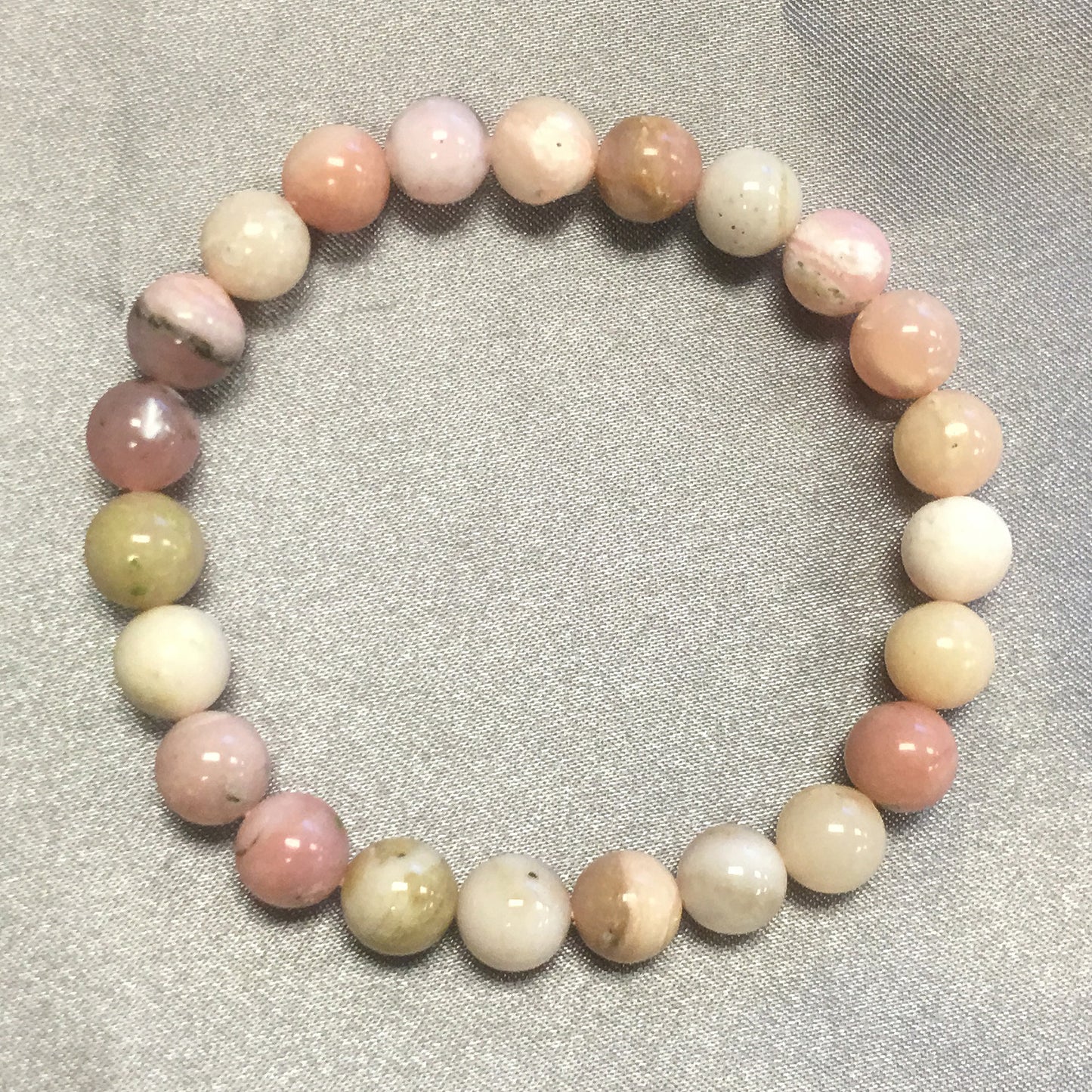 Pink Opal Gemstone Beads Stretch Bracelet - Gem Avenue