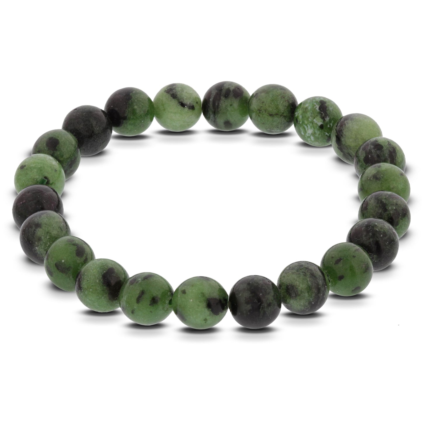 Green Ruby Zoisite Gemstone Bead Handmade Stretch Bracelet - Gem Avenue