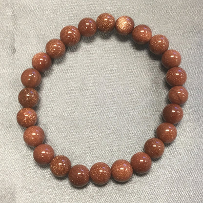 Goldstone Gemstone Bead Handmade Stretch Bracelet - Gem Avenue
