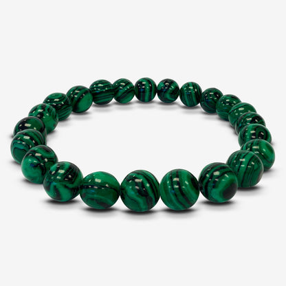Natural Malachite Bead Handmade Stretch Bracelet - Gem Avenue