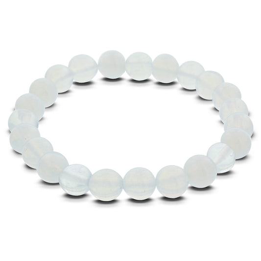 Opalite Gemstone Bead Handmade Stretch Bracelet - Gem Avenue
