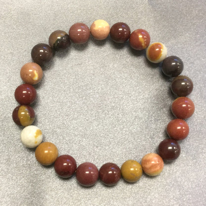Mookaite Gemstone Bead Handmade Stretch Bracelet - Gem Avenue
